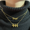Foreign trade new Angel digital sweater chain women ins retro 000-999 stainless steel pendant necklace