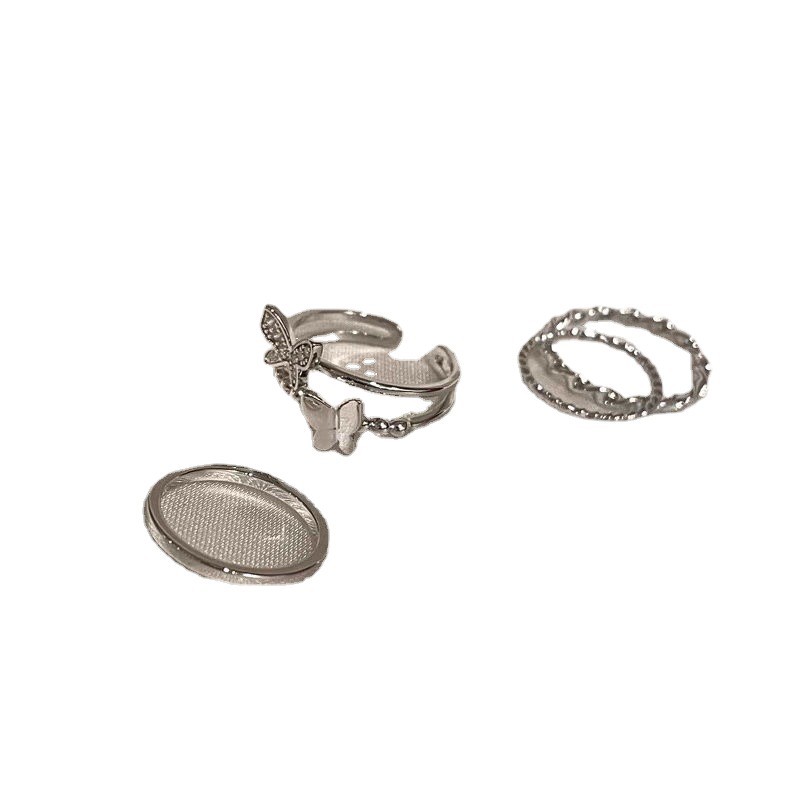 Korean version of ins butterfly ring for women, versatile niche design, hot girl adjustable index finger, niche high-end sense