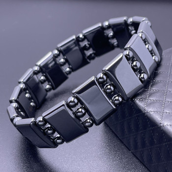 Black Gallstone Magnetic Bracelets Trendy Male Couple Pair Black Bracelet Double Row Beads Wholesale 2 Yuan Store Jewelry