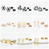 Earrings New European and American Personalized Creative Geometric Earrings Cross-border Simple Stainless Steel Earrings Earrings Manufacturer Wholesale