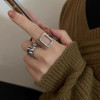 Japanese and Korean fashion versatile ins cold style niche design two-piece set of open rings women's high-end index finger ring trend