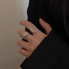 Japanese and Korean fashion versatile ins cold style niche design two-piece set of open rings women's high-end index finger ring trend