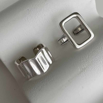 Japanese and Korean fashion versatile ins cold style niche design two-piece set of open rings women's high-end index finger ring trend