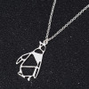 Cross-border fashion stainless steel small animal necklace ins cold wind winter origami penguin pendant women's clavicle chain