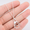 Cross-border fashion stainless steel small animal necklace ins cold wind winter origami penguin pendant women's clavicle chain