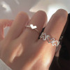 Hollow love ring, open ring for women, niche design, ins trendy cold style, personalized fashion ring for women's index finger