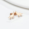 Korean fashion French stainless steel new cute animal earrings ins personality wolf earrings feminine temperament wholesale