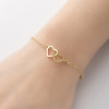 Summer new trendy Japanese and Korean ins style geometric double peach heart bracelet for women, simple, fashionable and personalized light luxury hand jewelry
