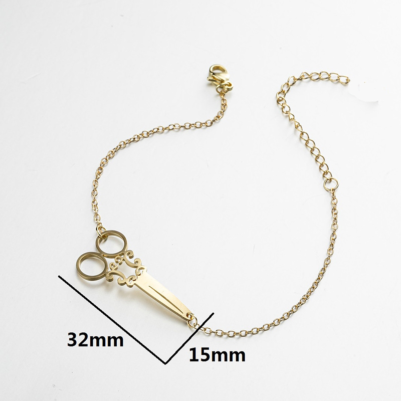 European and American retro new versatile accessories personalized opening scissor shape bracelet fashion ladies bracelet wholesale in stock