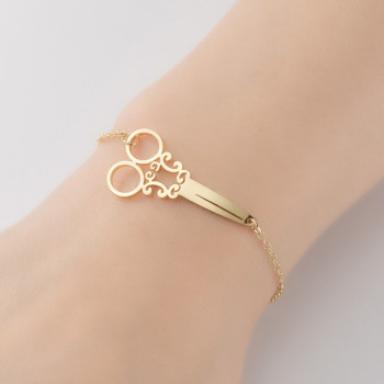 European and American retro new versatile accessories personalized opening scissor shape bracelet fashion ladies bracelet wholesale in stock