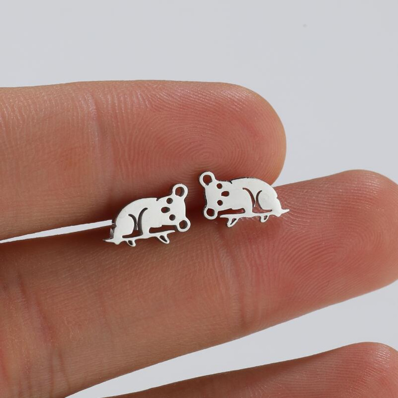 Foreign trade cross-border new jewelry fashion simple cute small animal earrings ins cat rabbit piercing earrings