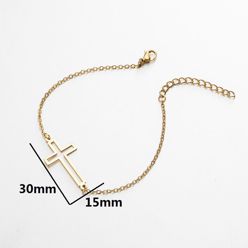 Amazon cross-border new women's cross pendant bracelet ins fashion simple geometric couple bracelet bracelet