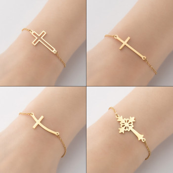 Amazon cross-border new women's cross pendant bracelet ins fashion simple geometric couple bracelet bracelet