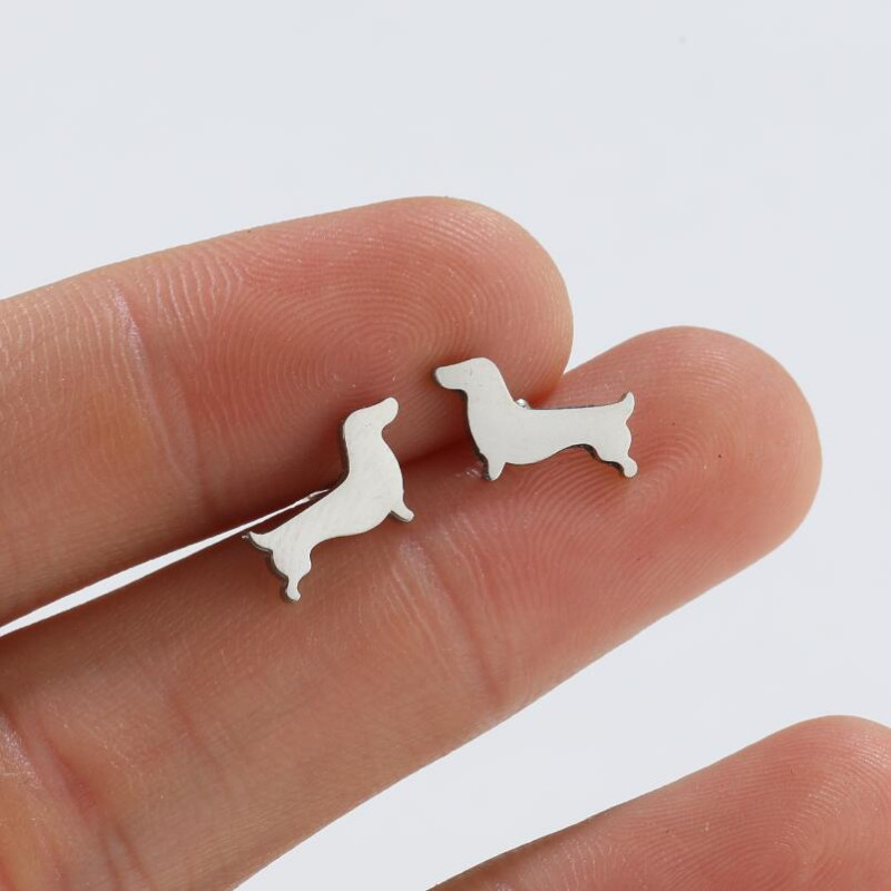Summer new cute little animal dachshund dog earrings for women ins style personalized simple earrings cross-border spot wholesale