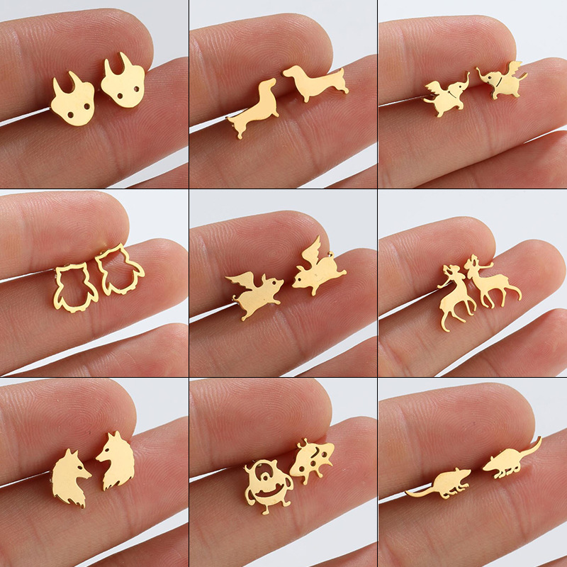 Summer new cute little animal dachshund dog earrings for women ins style personalized simple earrings cross-border spot wholesale