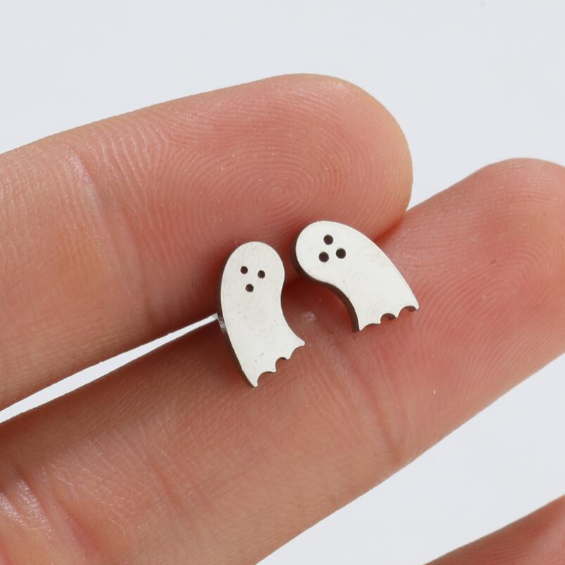 European and American Amazon new animal earrings retro ins style 18K gold cute ghost dinosaur giraffe earrings