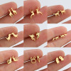 European and American Amazon new animal earrings retro ins style 18K gold cute ghost dinosaur giraffe earrings