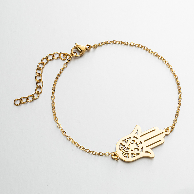 Japanese and Korean version of aircraft diamond blade pendant fashion geometric simple love-shaped couple bracelet design sense niche