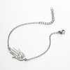 Japanese and Korean version of aircraft diamond blade pendant fashion geometric simple love-shaped couple bracelet design sense niche