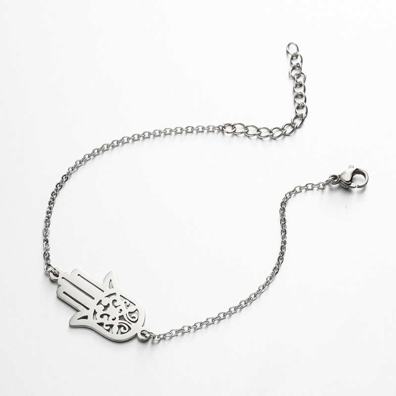 Japanese and Korean version of aircraft diamond blade pendant fashion geometric simple love-shaped couple bracelet design sense niche