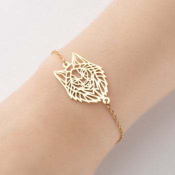 Korean style Korean style ins style new bracelet hollow wolf pendant hand ornaments cute small animal accessories wholesale in stock