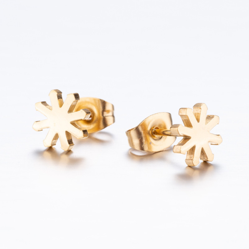 European and American cross-border new black series geometric round eight-character earrings ins fashion simple yoga lightning earrings