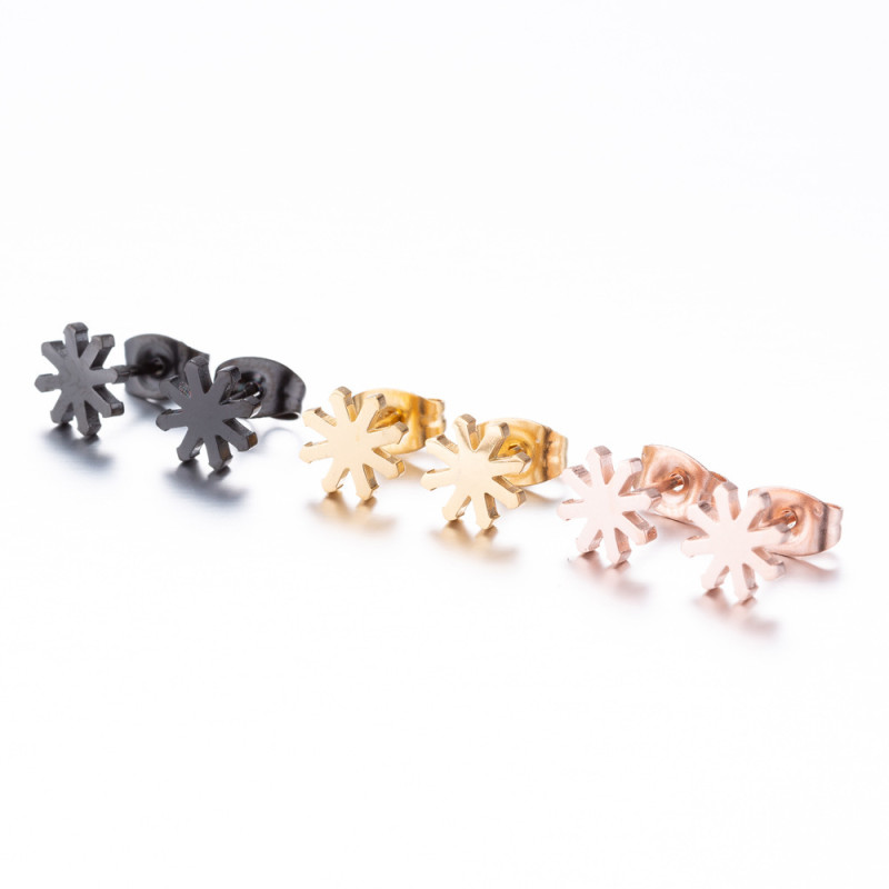 European and American cross-border new black series geometric round eight-character earrings ins fashion simple yoga lightning earrings