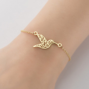 Cross-border hot-selling new European and American personalized design bird bracelet for women, retro fashion, versatile hummingbird bracelet for women