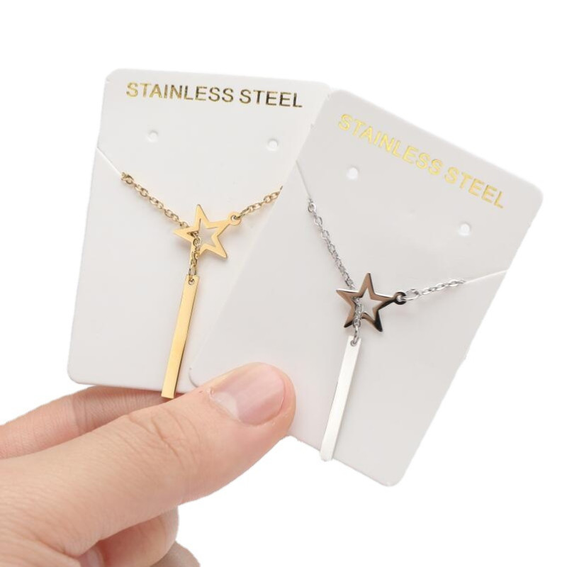 18K gold retro Korean fashion simple geometric love star necklace eight-character wine bottle neck necklace women's wholesale