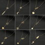 18K gold retro Korean fashion simple geometric love star necklace eight-character wine bottle neck necklace women's wholesale