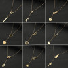18K gold retro Korean fashion simple geometric love star necklace eight-character wine bottle neck necklace women's wholesale