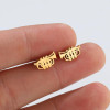 Cross-border new retro horn accordion earrings ins personalized music headphones singing microphone hip-hop earrings