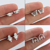 Cross-border new retro horn accordion earrings ins personalized music headphones singing microphone hip-hop earrings