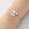 Korean fashion simple geometric hollow origami love-shaped pendant bracelet ins female niche light luxury bestie bracelet