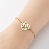 Korean fashion simple geometric hollow origami love-shaped pendant bracelet ins female niche light luxury bestie bracelet