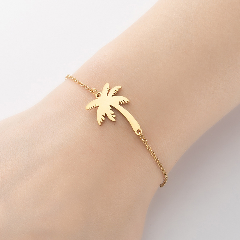 Amazon Tropical Palm Tree Bracelet Fashion Charm Women's Beach Coconut Tree Plant Pendant Bracelet