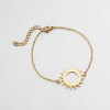 Fashionable geometric round pendant bracelet for women, fresh forest style creative sunflower bracelet, temperament, light luxury hand jewelry