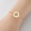 Fashionable geometric round pendant bracelet for women, fresh forest style creative sunflower bracelet, temperament, light luxury hand jewelry
