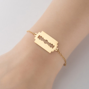 Cross-border ins fashion personalized blade pendant bracelet hip-hop punk versatile light luxury hand jewelry wholesale in stock