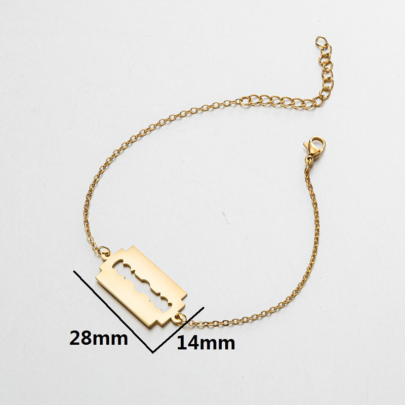 Cross-border ins fashion personalized blade pendant bracelet hip-hop punk versatile light luxury hand jewelry wholesale in stock