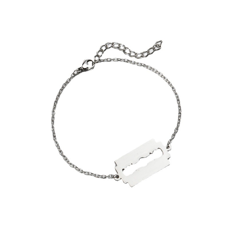 Cross-border ins fashion personalized blade pendant bracelet hip-hop punk versatile light luxury hand jewelry wholesale in stock