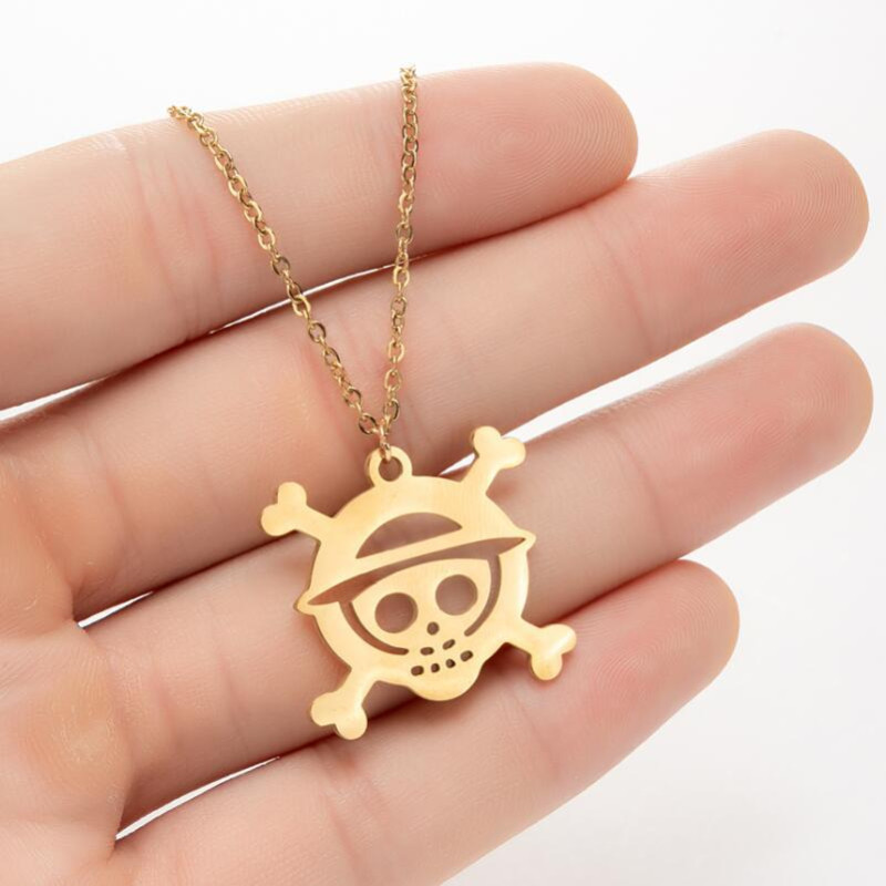 European and American Halloween new fashion pirate skull pendant necklace ins women's versatile accessories cross-border accessories