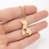Korean Fashion New Cute Animals Rabbit Cat Dog Unicorn Pendant Necklace Wholesale Female Niche Light Luxury