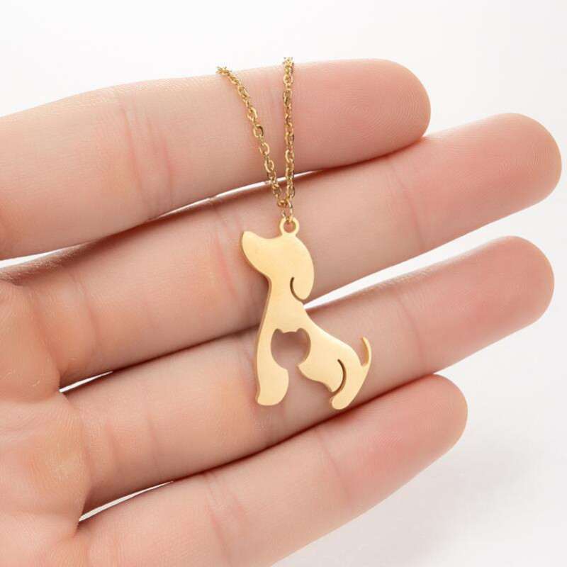 Korean Fashion New Cute Animals Rabbit Cat Dog Unicorn Pendant Necklace Wholesale Female Niche Light Luxury