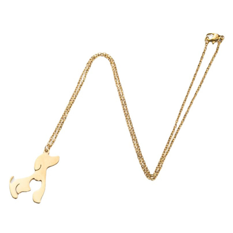 Korean Fashion New Cute Animals Rabbit Cat Dog Unicorn Pendant Necklace Wholesale Female Niche Light Luxury