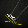 Summer cross-border new fashion geometric simple love heartbeat pendant necklace ins light luxury animal horse clavicle chain