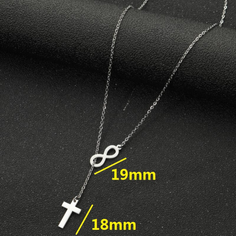 Cross-border Amazon supply European and American simple geometric cross figure double pendant necklace for women wholesale ins style