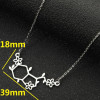 European and American new fashion chemical molecule pendant necklace for women polygonal flower leaves stainless steel jewelry wholesale