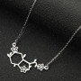 European and American new fashion chemical molecule pendant necklace for women polygonal flower leaves stainless steel jewelry wholesale