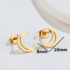 Korean personalized geometric hollow moon earrings, fashionable new stainless steel crescent light luxury simple small earrings